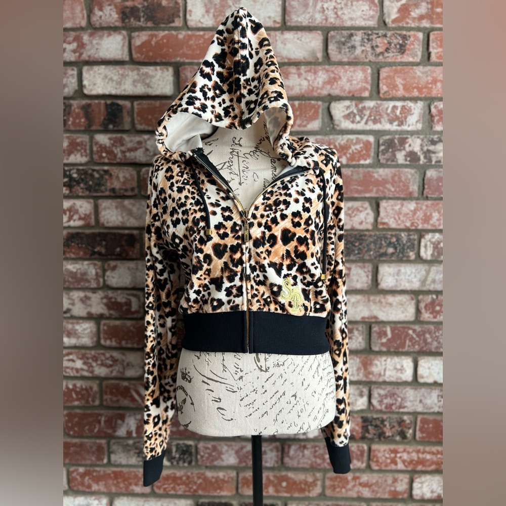 South Pole Leopard Print Hooded Jacket
